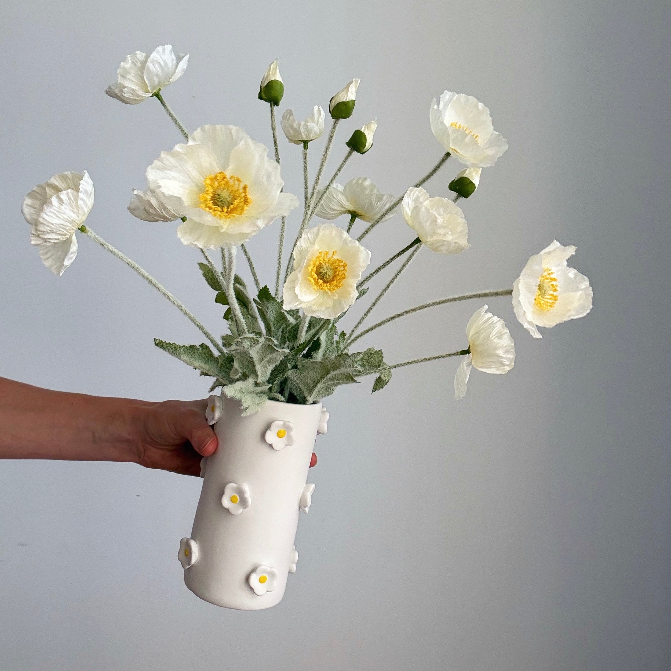 Daisy Vase with Poppies