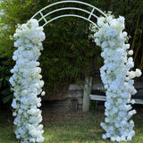 Classic White Rose + Babys Breath Flower Display