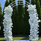 Classic White Rose + Babys Breath Flower Display