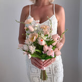 Wedding Bouquet - Peachy Pink Poppies + Tulips