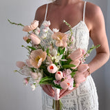 Wedding Bouquet - Peachy Pink Poppies + Tulips