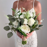 Wedding Bouquet - White Rose + Greenery