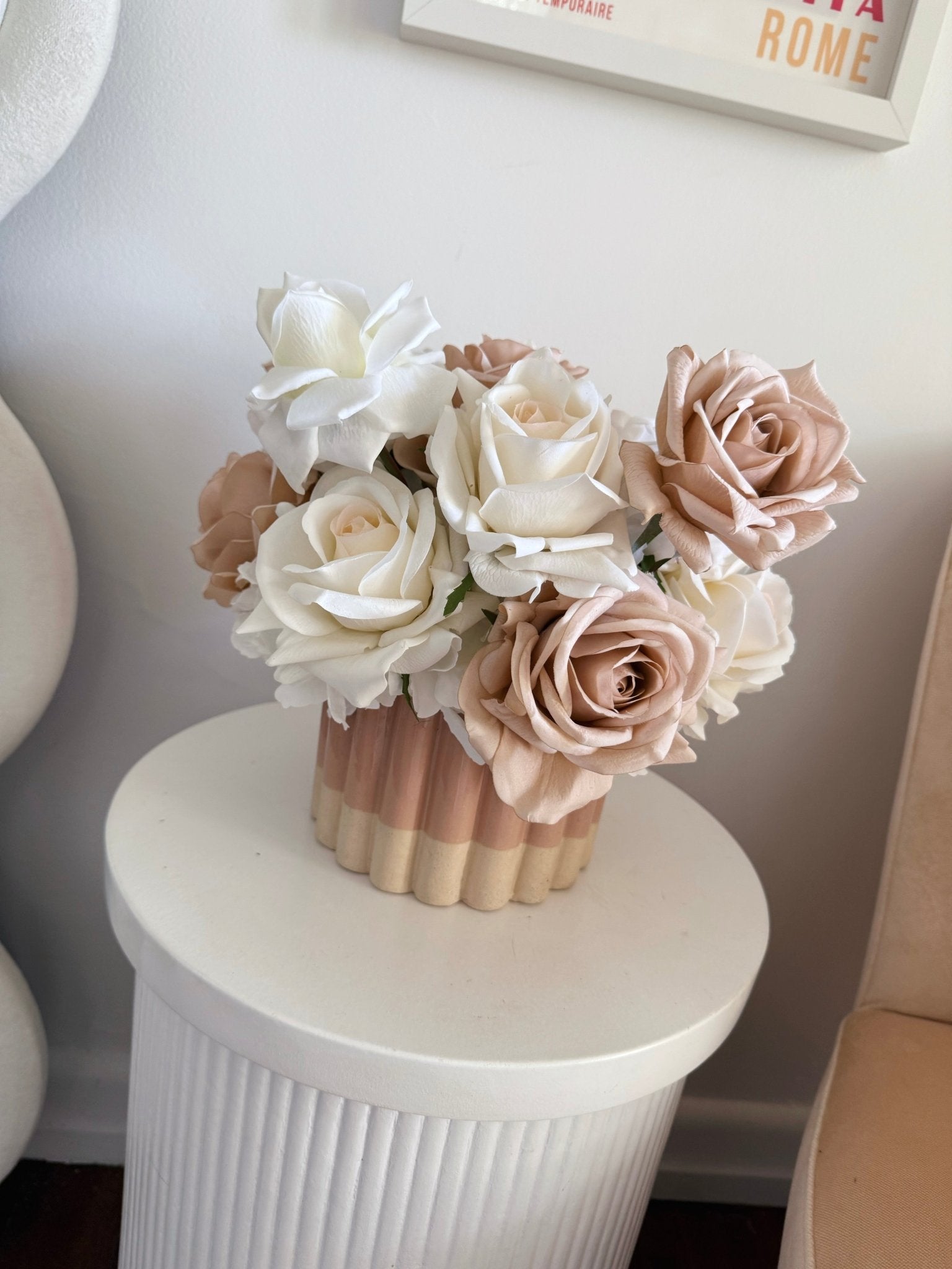 Artificial flowers Café Crème Arrangement (360 design) - Sonder + Stone Boutique