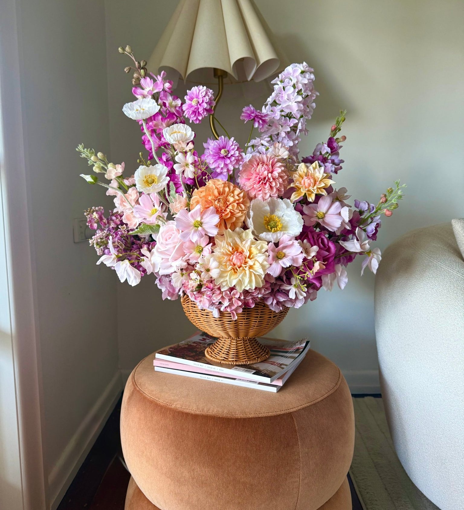Ceremony Arrangement - Woven Basket Base Upgrade - Premium Artificial Wedding Flowers by Sonder & Stone Boutique