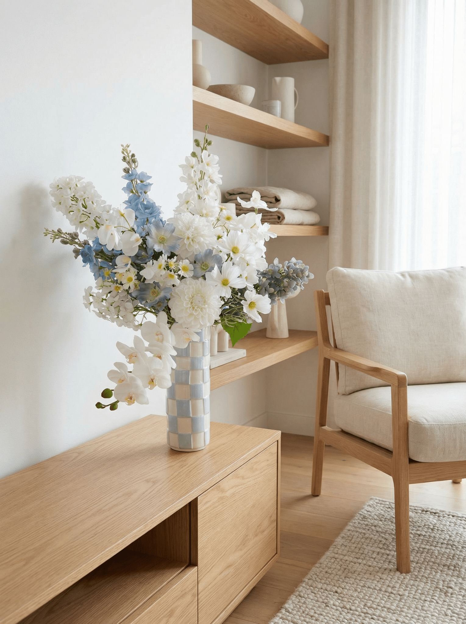 Cloud Blue Arrangement - Premium Artificial Wedding Flowers by Sonder & Stone Boutique