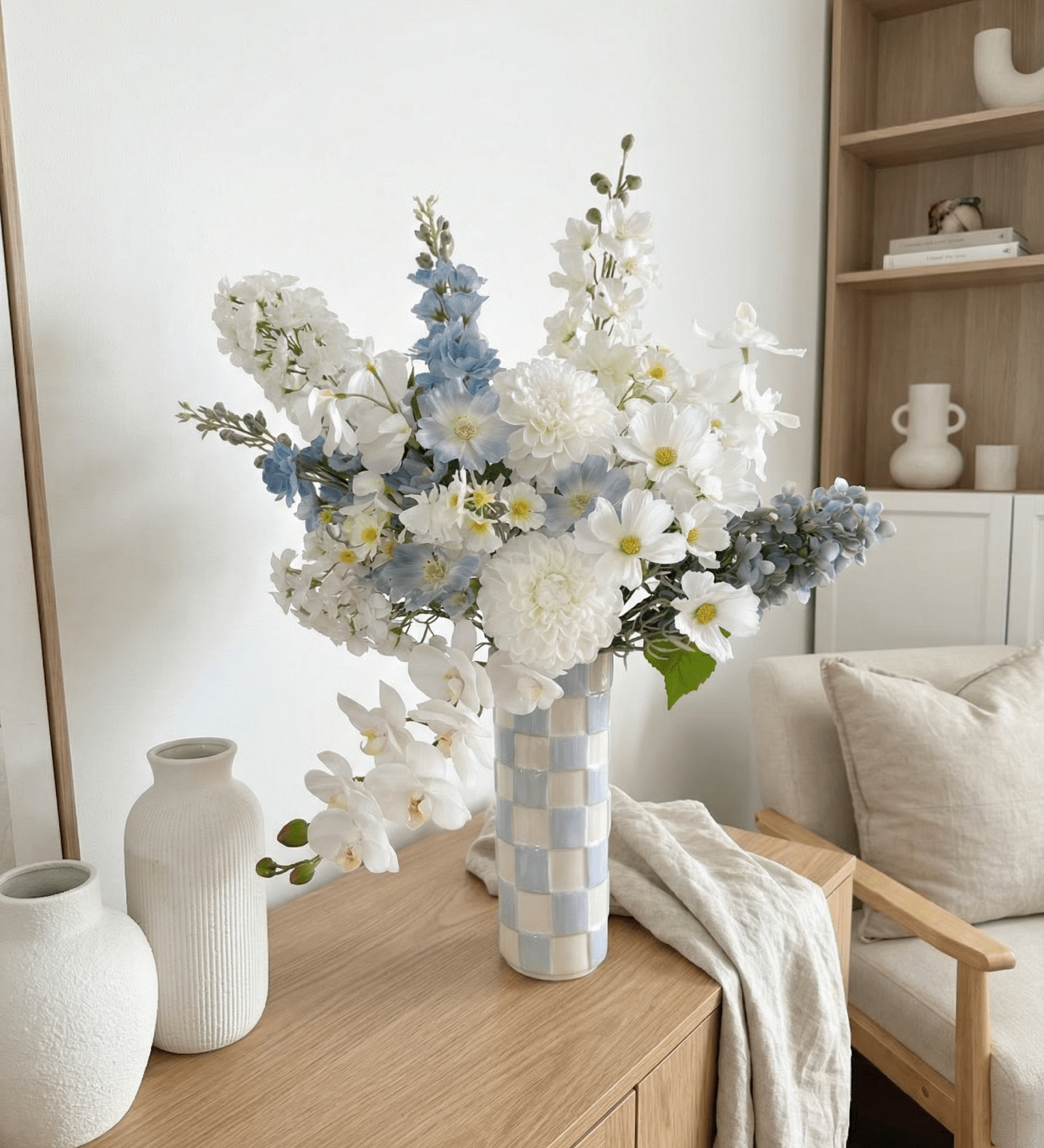 Cloud Blue Arrangement - Premium Artificial Wedding Flowers by Sonder & Stone Boutique