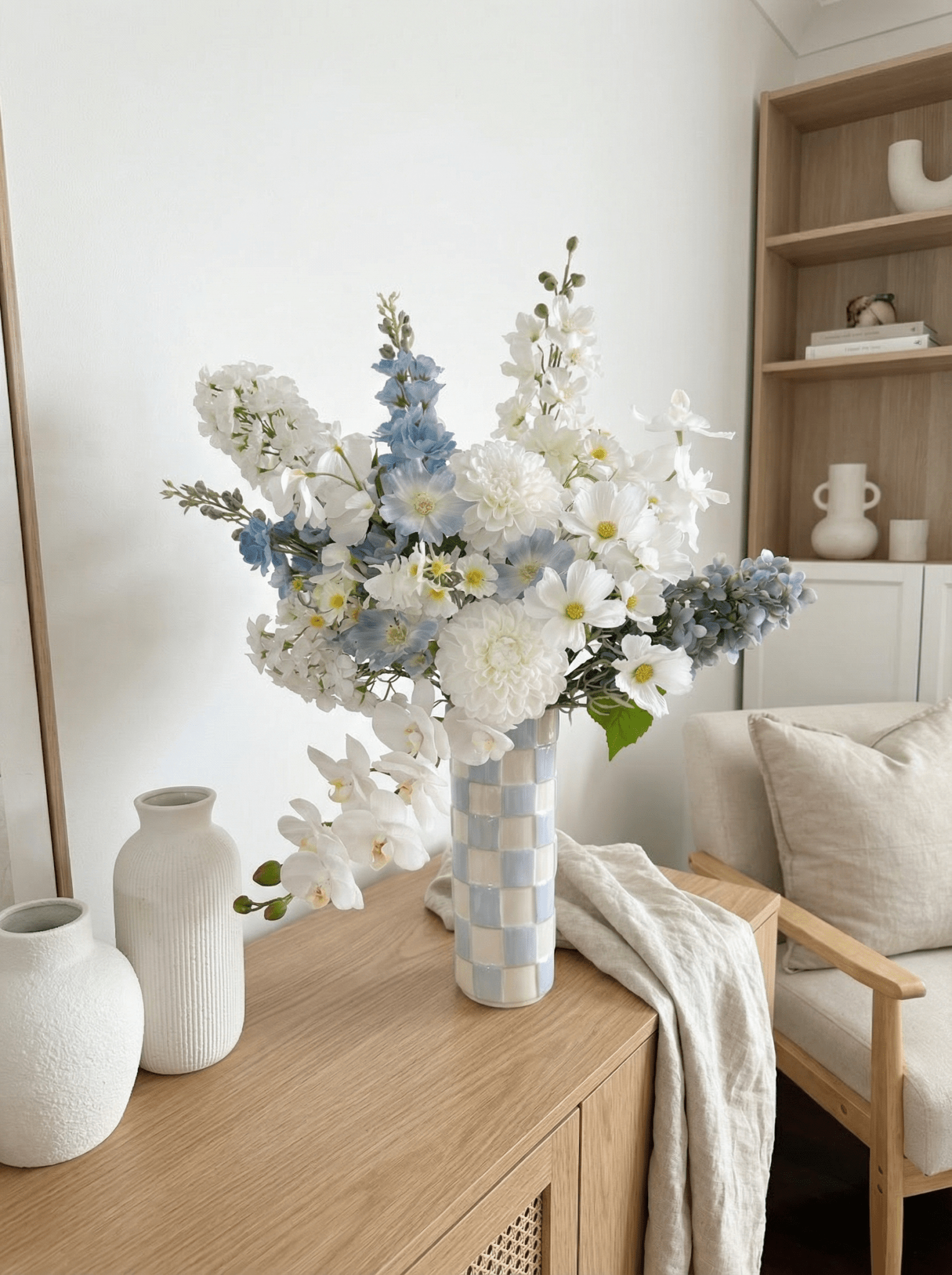 Cloud Blue Arrangement - Premium Artificial Wedding Flowers by Sonder & Stone Boutique