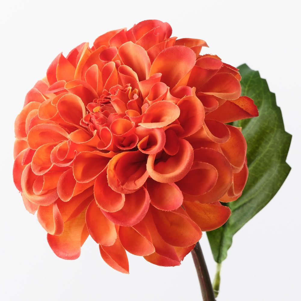 Burnt Orange real-touch pom pom dahlia alt view 2