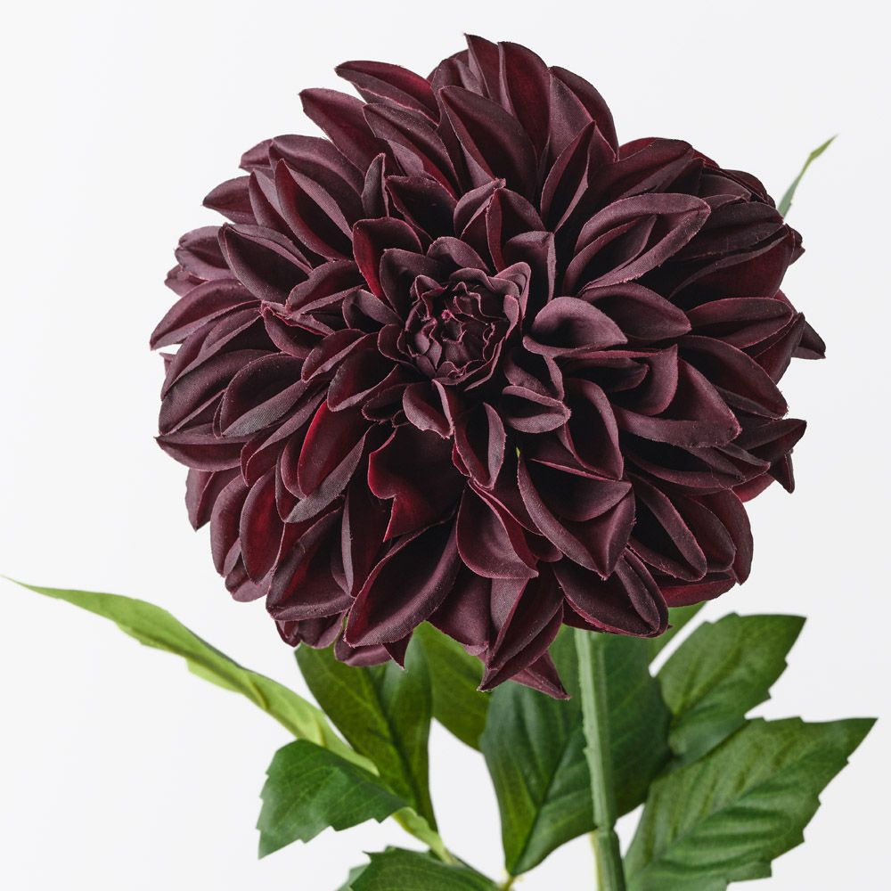 Black Plum real-touch large pom pom dahlia alt view 2