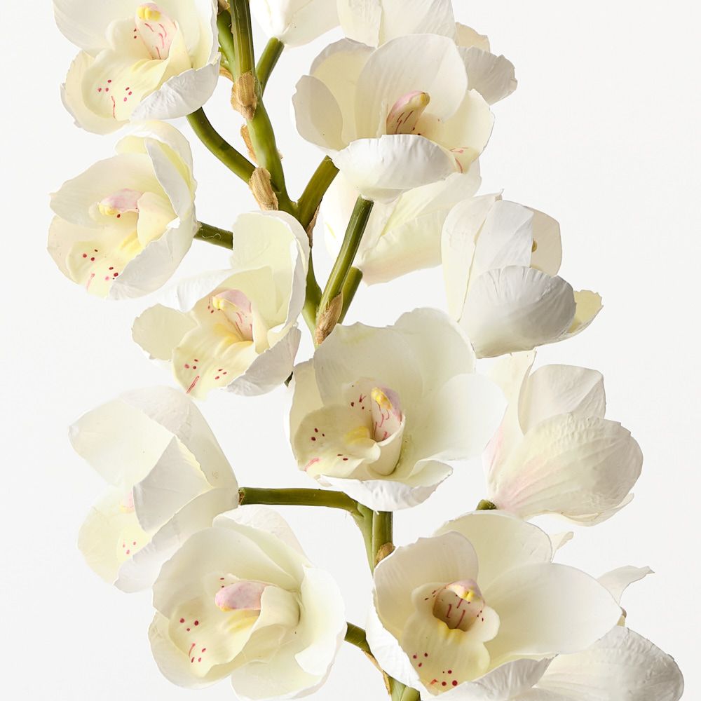 White real-touch cymbidium orchid alt view 2