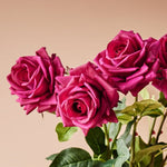 Burgundy real-touch rose stem alt view 3