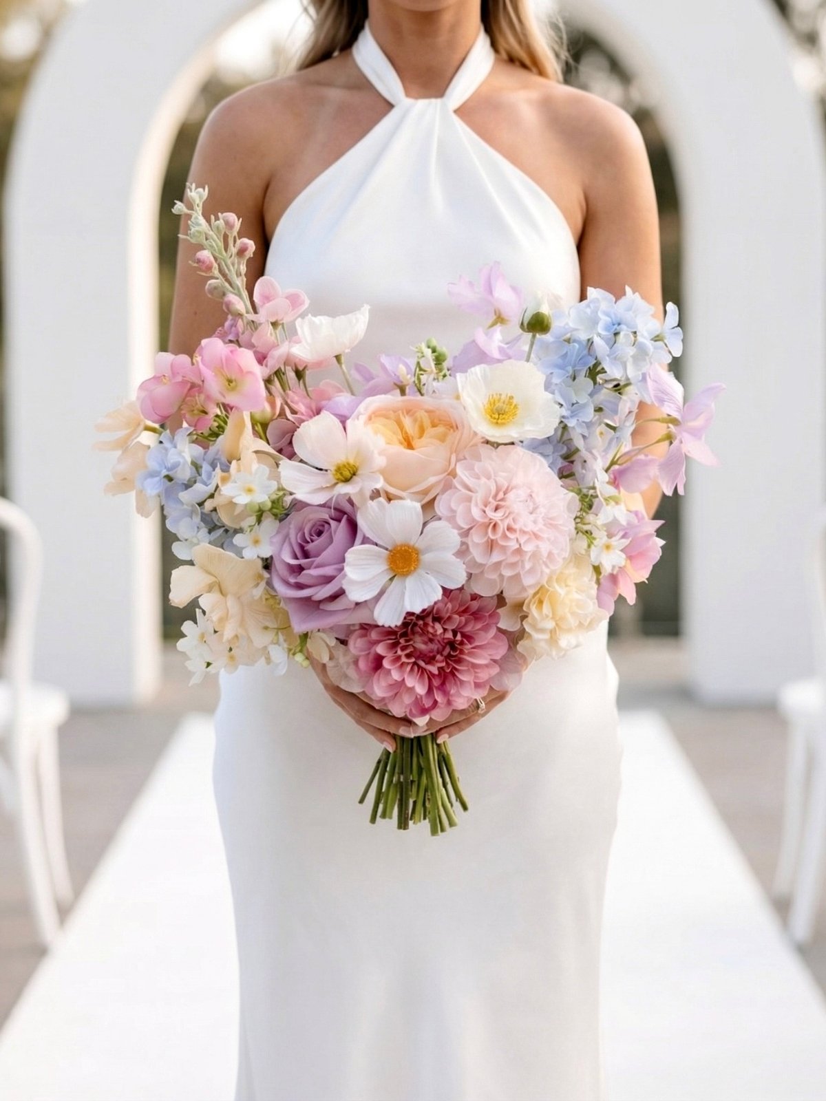 faux pastel wedding bouquet