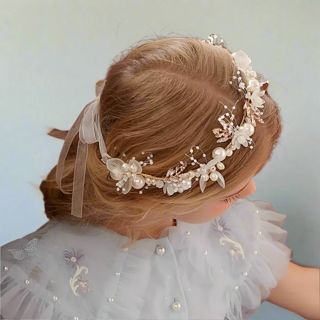 Flowergirl Crown - Princess Pearl - Premium Artificial Wedding Flowers by Sonder + Stone Boutique