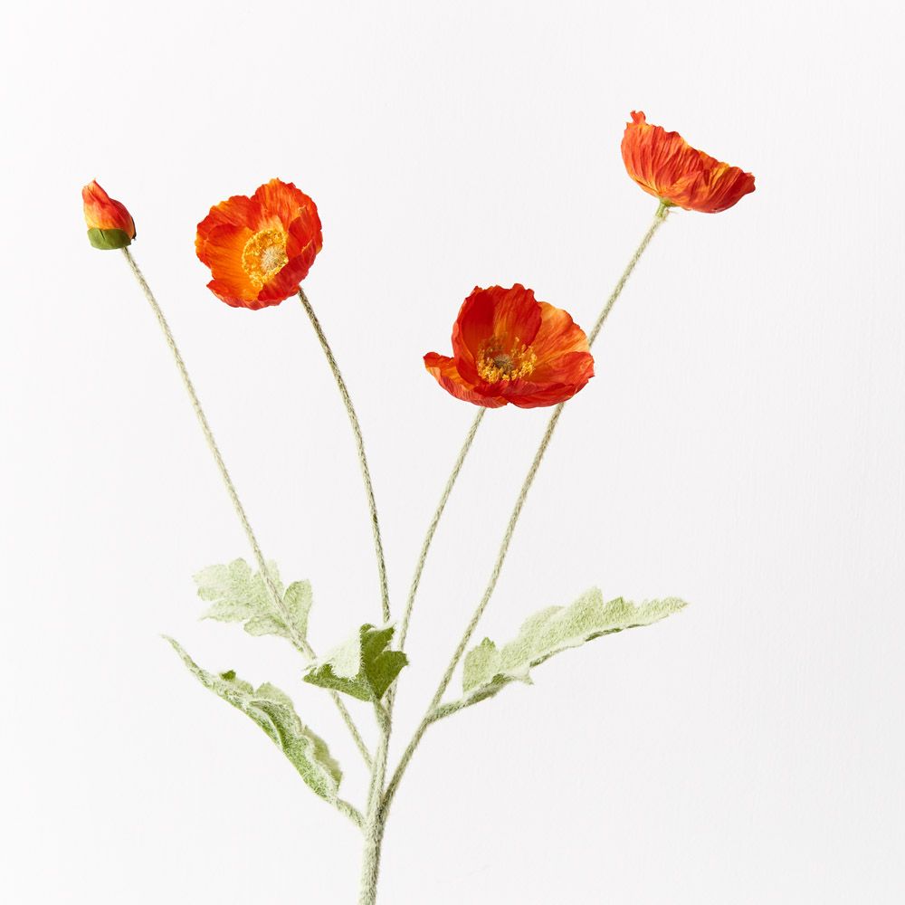 Iceland Poppy Spray - Burnt Orange - Premium Artificial Wedding Flowers by Sonder & Stone Boutique