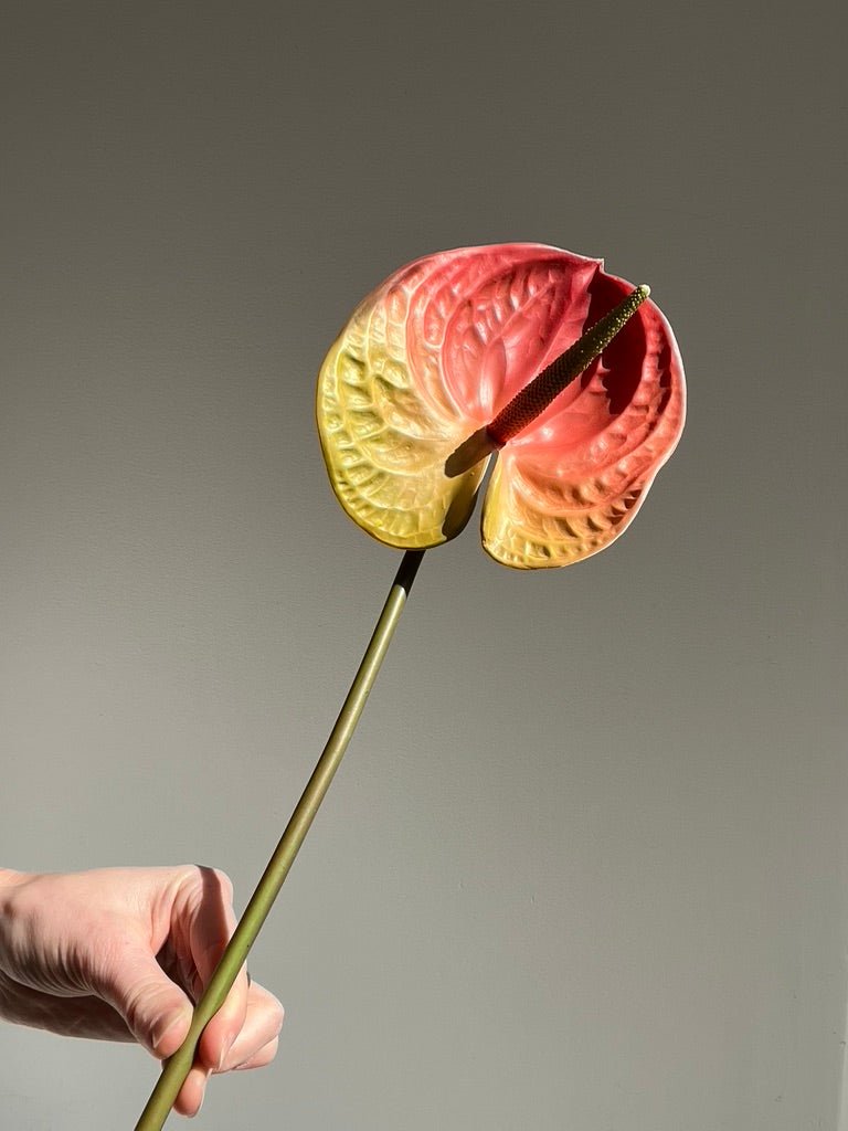 Artificial flowers Large Anthurium Stem - Coral - Sonder + Stone Boutique