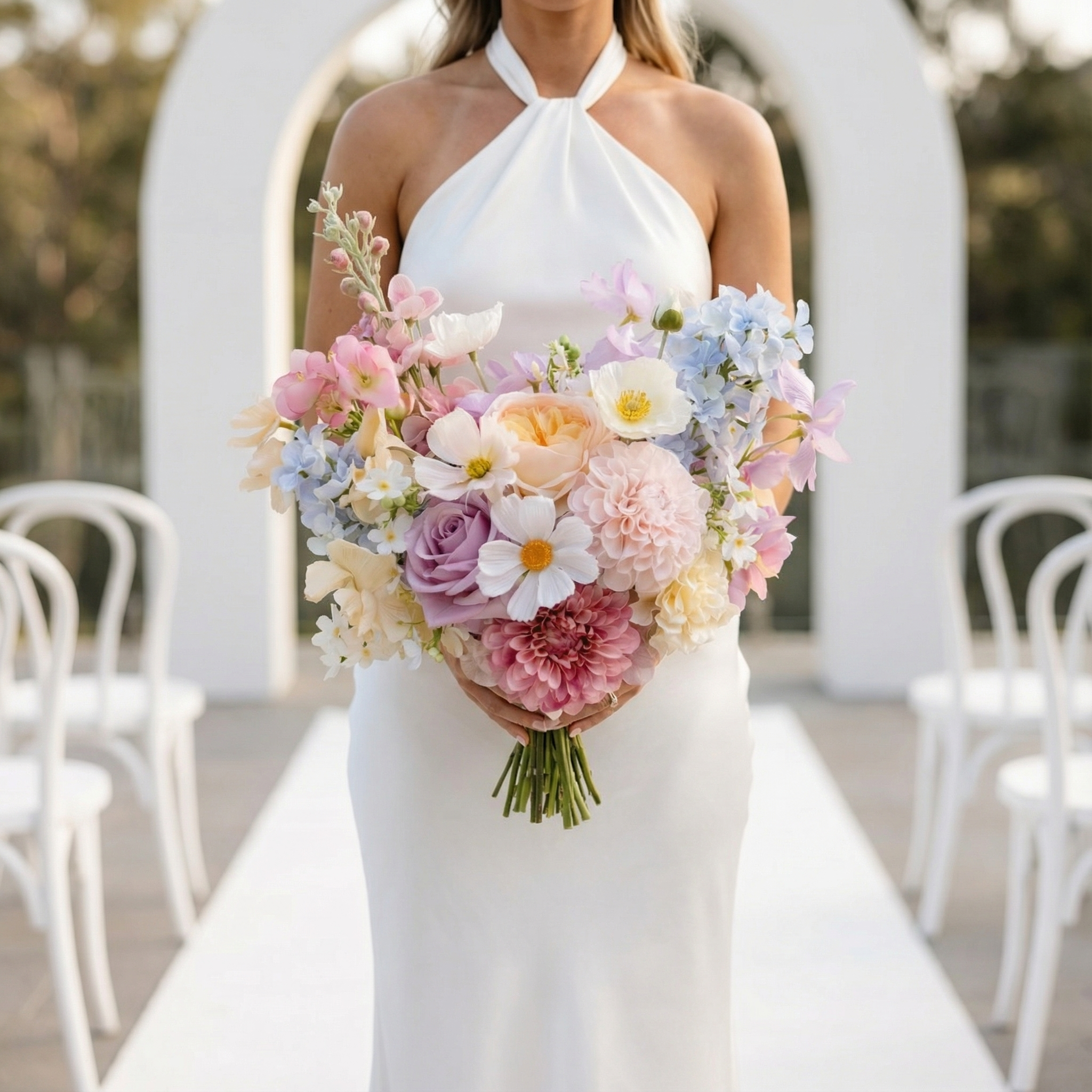 pastel Artificial wedding bouquet