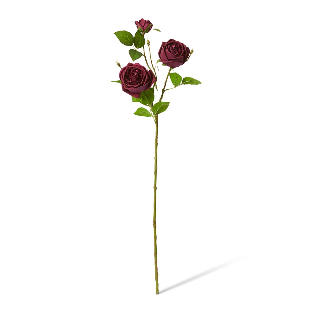 Real-Touch Austin Rose Spray - Burgundy - Premium Artificial Wedding Flowers by Sonder & Stone Boutique