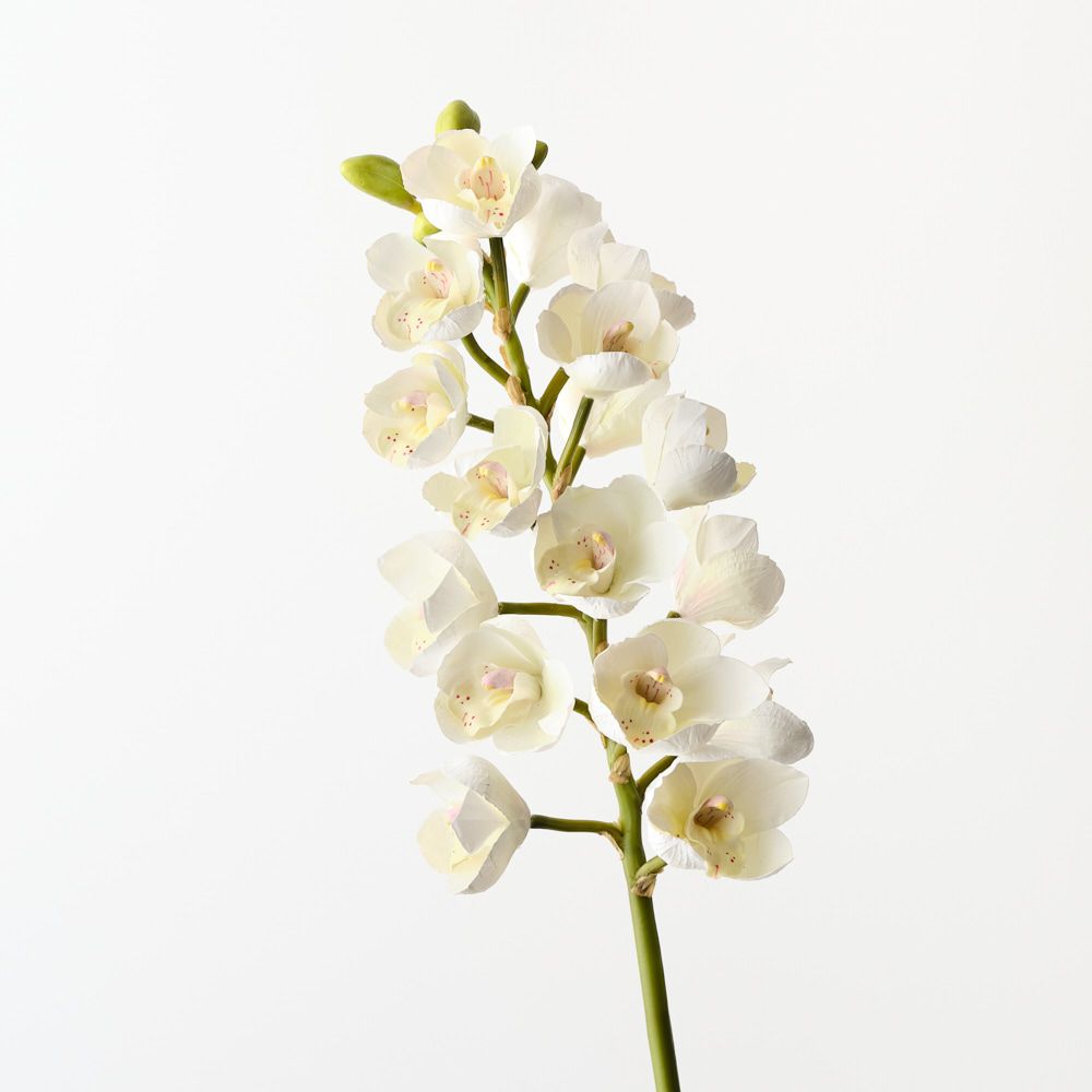 Real-Touch Cymbidium Orchid 83cm - White - Premium Artificial Wedding Flowers by Sonder & Stone Boutique