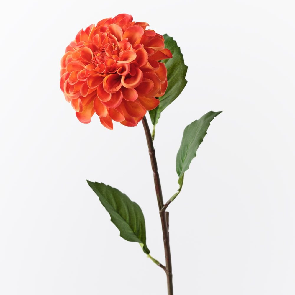 Real-Touch Pom Pom Dahlia - Burnt Orange - Premium Artificial Wedding Flowers by Sonder & Stone Boutique