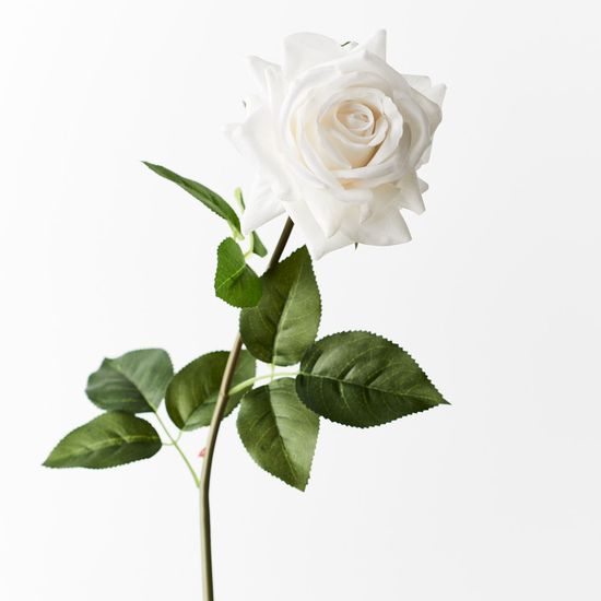 Real-Touch Rose Stem - White - Premium Artificial Wedding Flowers by Sonder & Stone Boutique