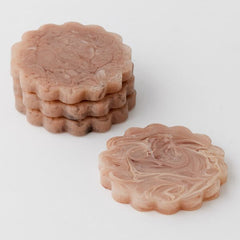 Artificial flowers Resin Coaster Set of 4 - Rosewood - Sonder + Stone Boutique