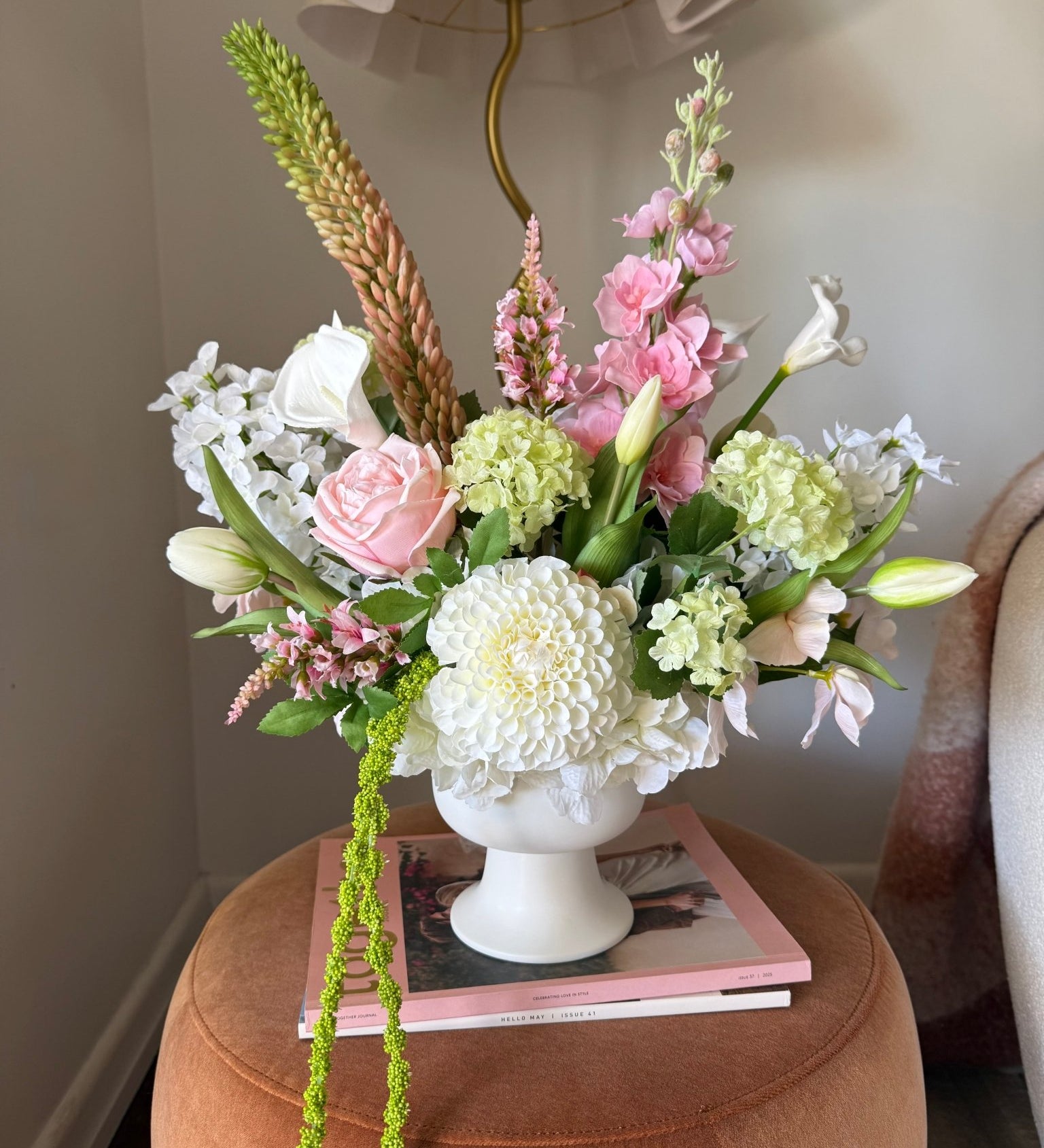 Sonder Centrepiece - Strawberry Matcha - Premium Artificial Wedding Flowers by Sonder & Stone Boutique