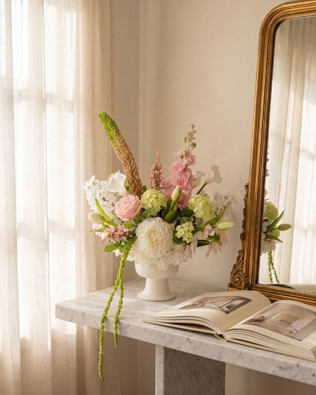 Sonder Centrepiece - Strawberry Matcha - Premium Artificial Wedding Flowers by Sonder & Stone Boutique