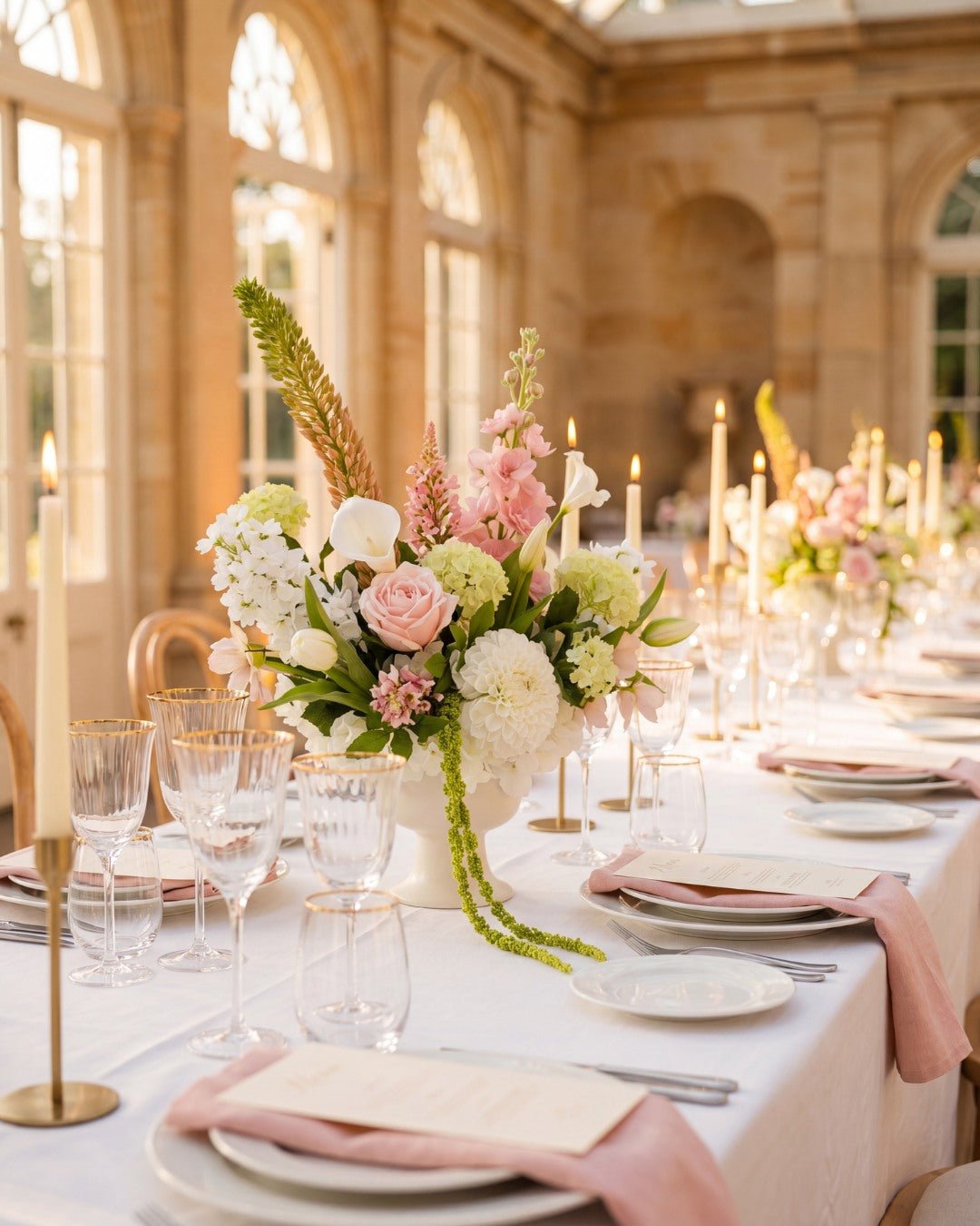 Sonder Centrepiece - Strawberry Matcha - Premium Artificial Wedding Flowers by Sonder & Stone Boutique