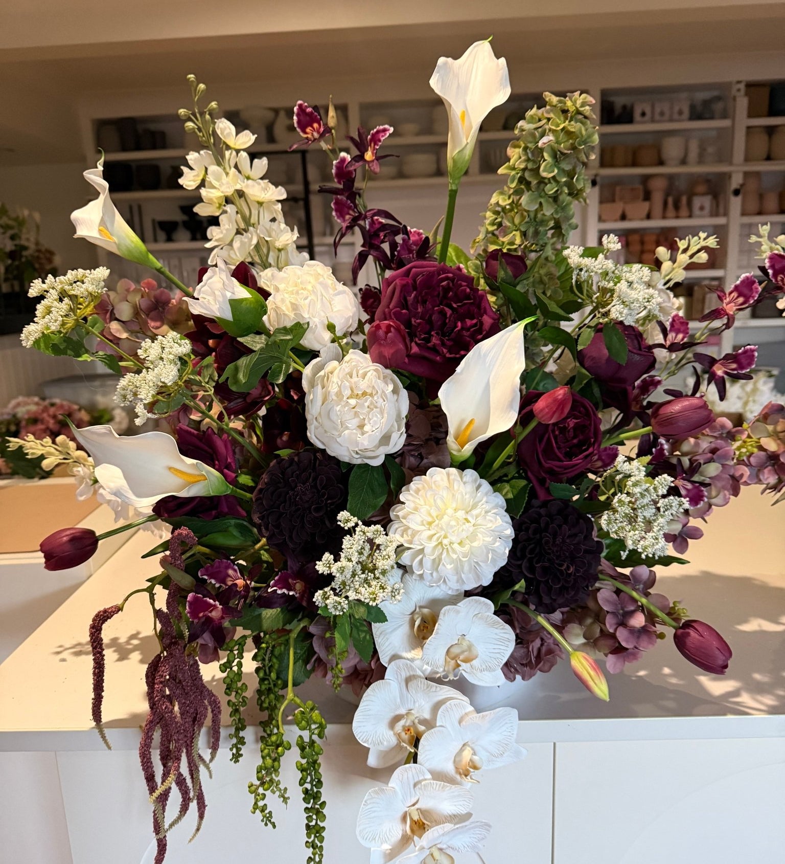 Sonder Wedding Arrangement - Bordeaux - Premium Artificial Wedding Flowers by Sonder & Stone Boutique