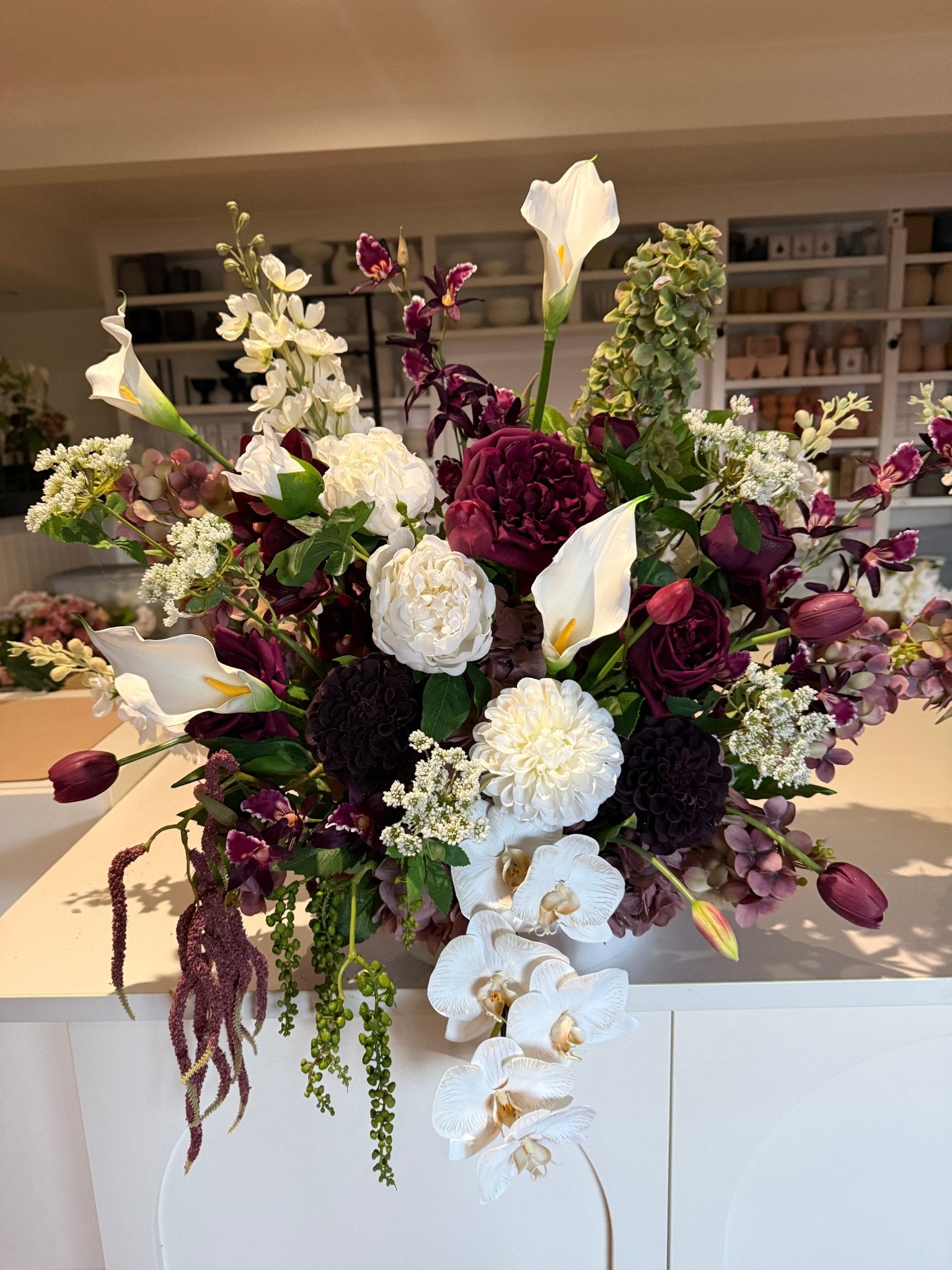 Sonder Wedding Arrangement - Bordeaux - Premium Artificial Wedding Flowers by Sonder & Stone Boutique