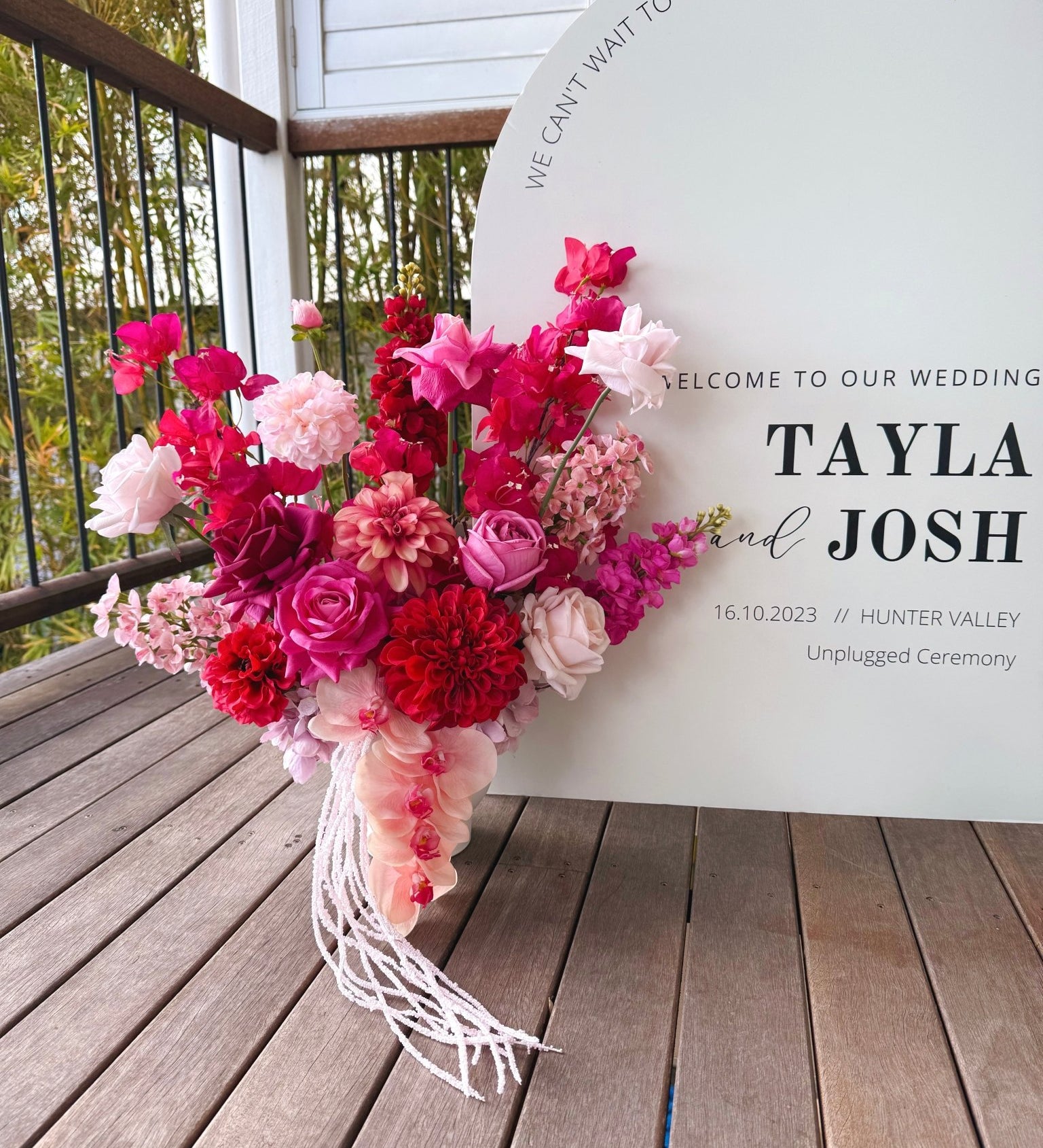 Sonder Wedding Arrangement - Cherry Bomb - Premium Artificial Wedding Flowers by Sonder + Stone Boutique
