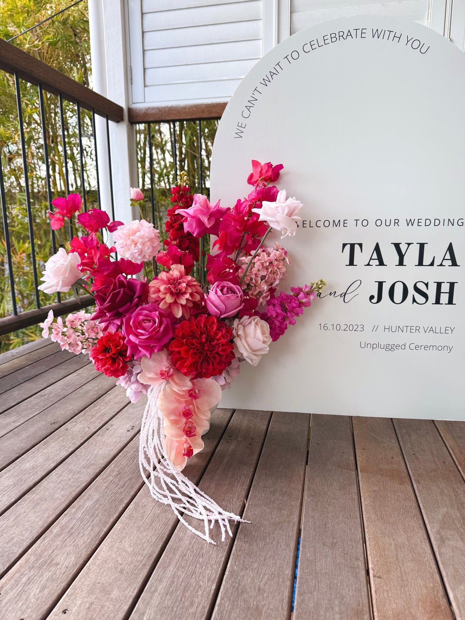 Sonder Wedding Arrangement - Cherry Bomb - Premium Artificial Wedding Flowers by Sonder + Stone Boutique