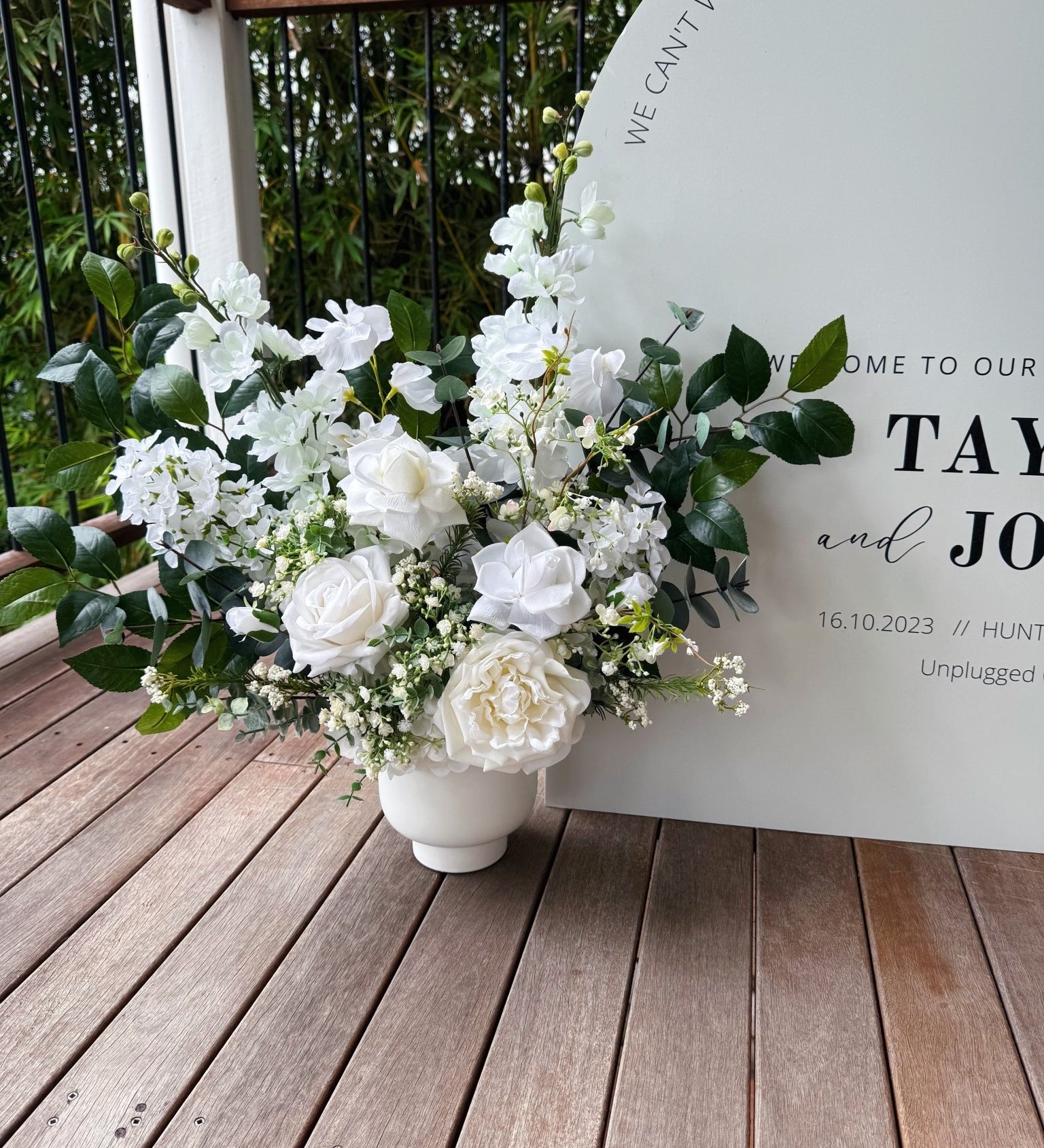 Sonder Wedding Arrangement - Evergreen - Premium Artificial Wedding Flowers by Sonder + Stone Boutique