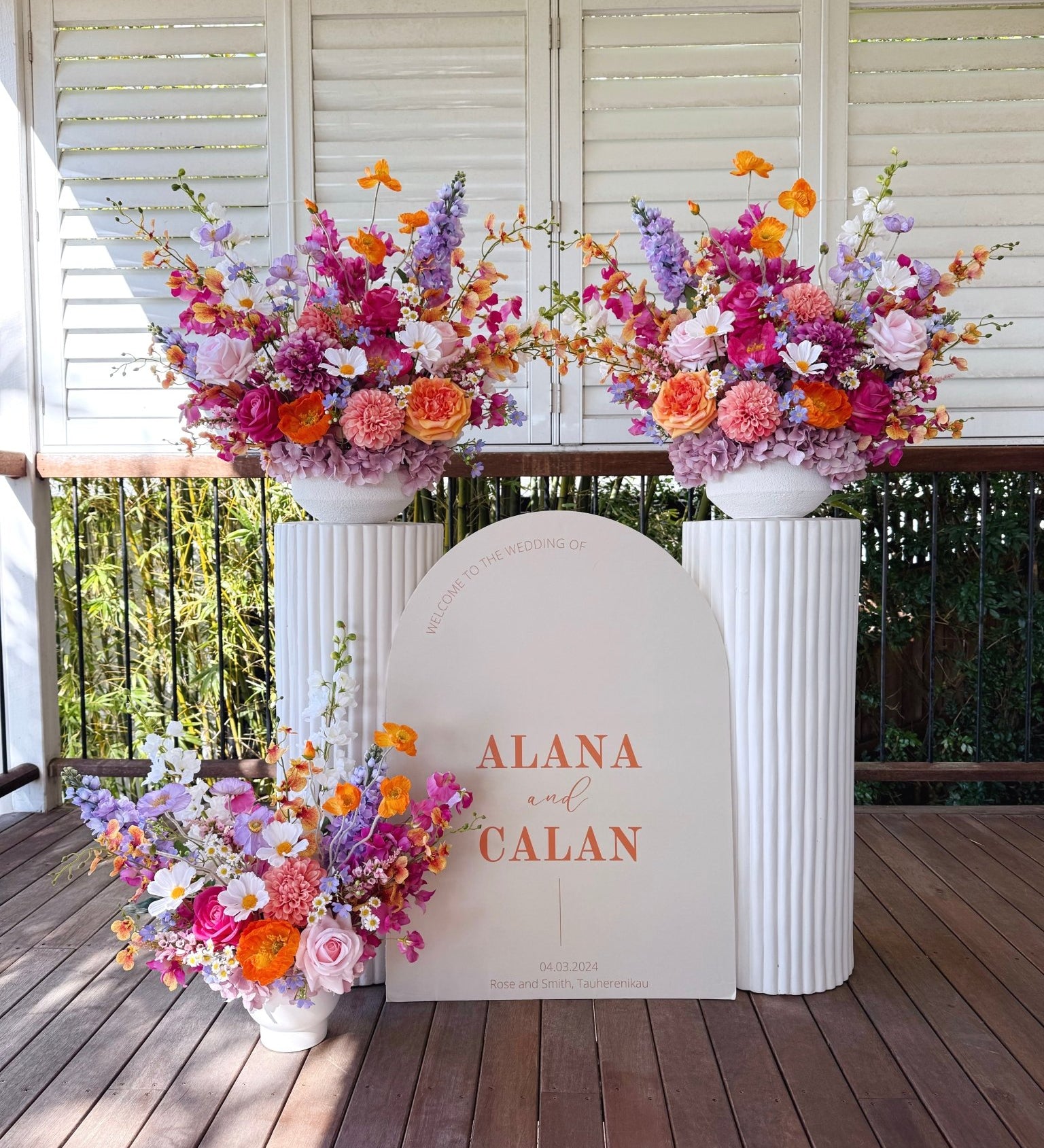 Sonder Wedding Arrangement - Flamingo Crush - Premium Artificial Wedding Flowers by Sonder + Stone Boutique