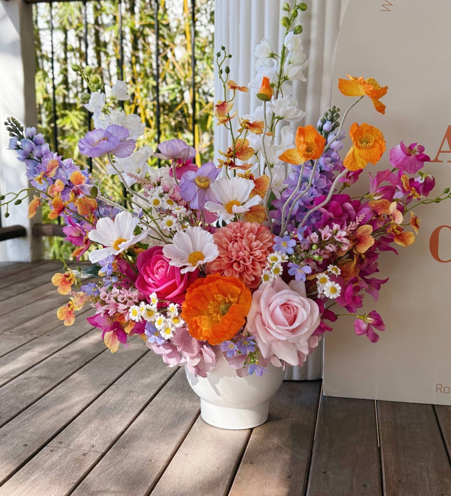 Sonder Wedding Arrangement - Flamingo Crush - Premium Artificial Wedding Flowers by Sonder + Stone Boutique