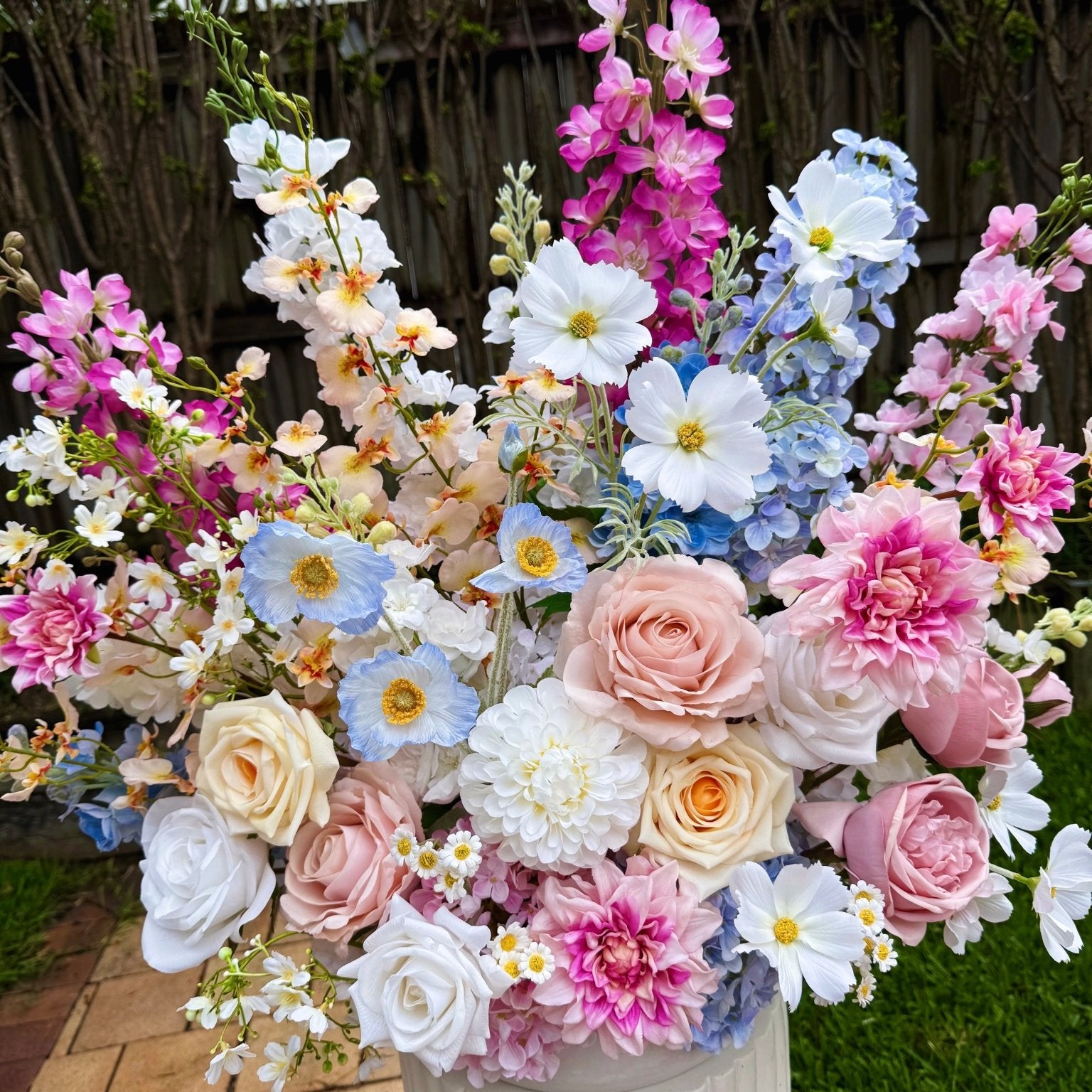 Sonder Wedding Arrangement - Pastel Soda - Sonder + Stone Boutique Artificial Wedding Flowers