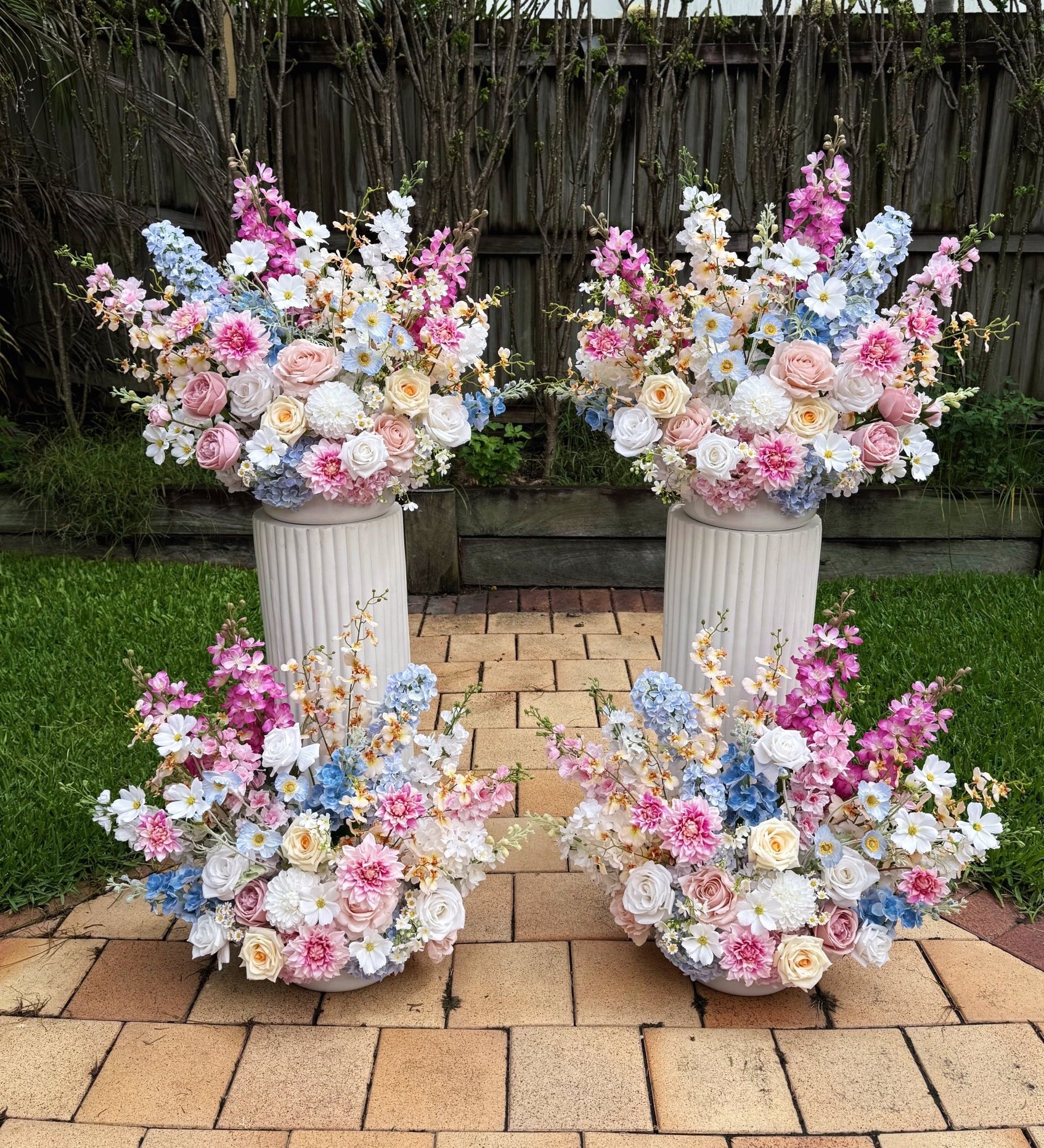 Sonder Wedding Arrangement - Pastel Soda - Sonder + Stone Boutique Artificial Wedding Flowers