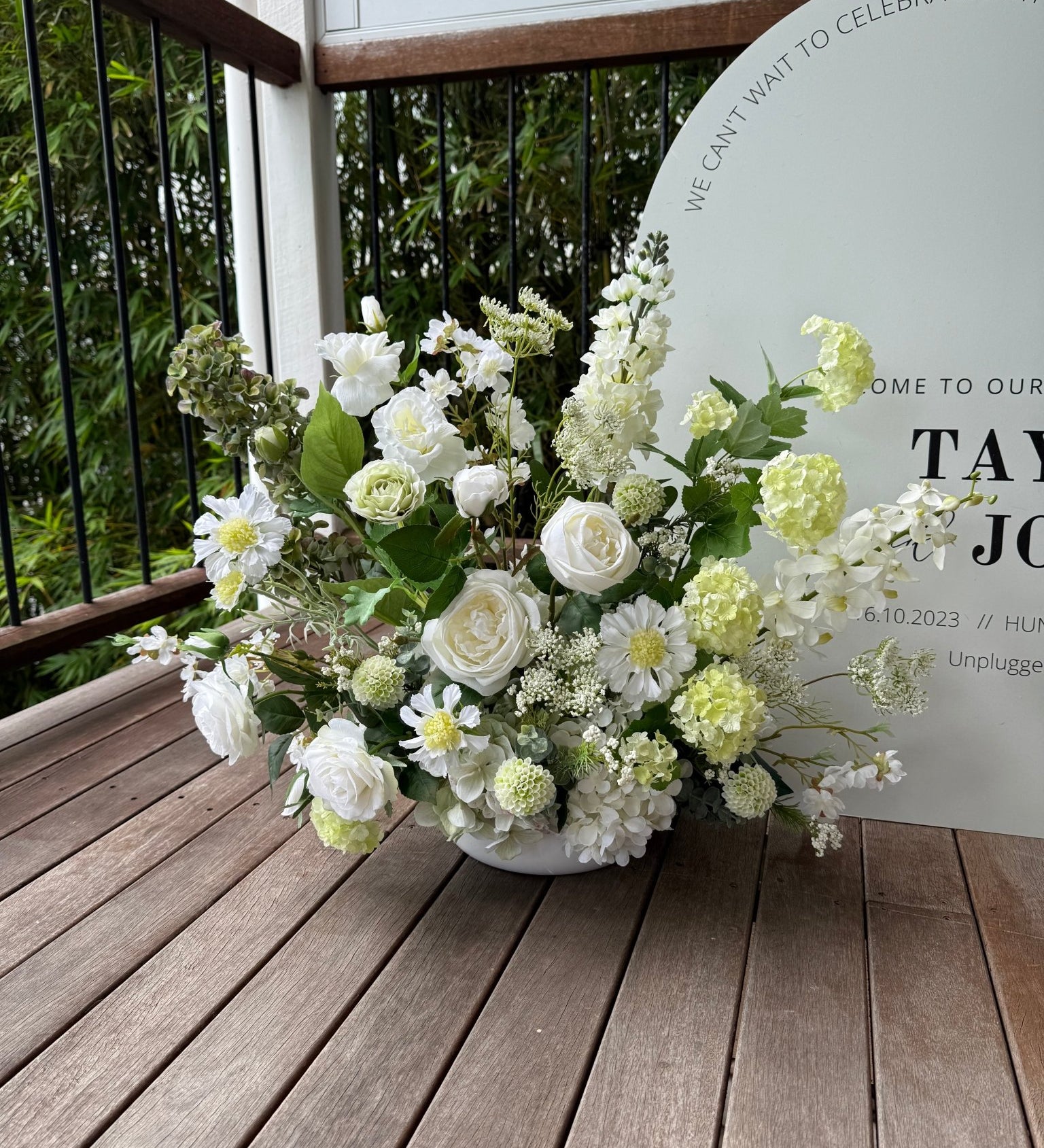 Sonder Wedding Arrangement - Pistachio Cream - Sonder + Stone Boutique Artificial Wedding Flowers