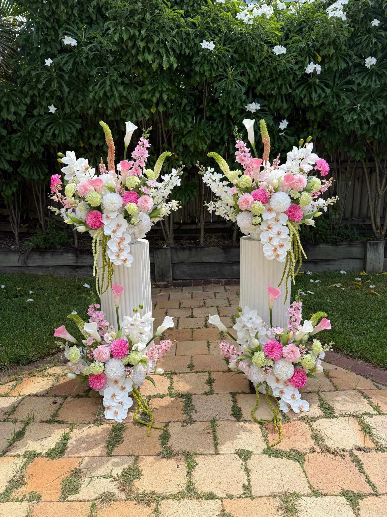 Sonder Wedding Arrangement - Raspberry Matcha - Premium Artificial Wedding Flowers by Sonder & Stone Boutique
