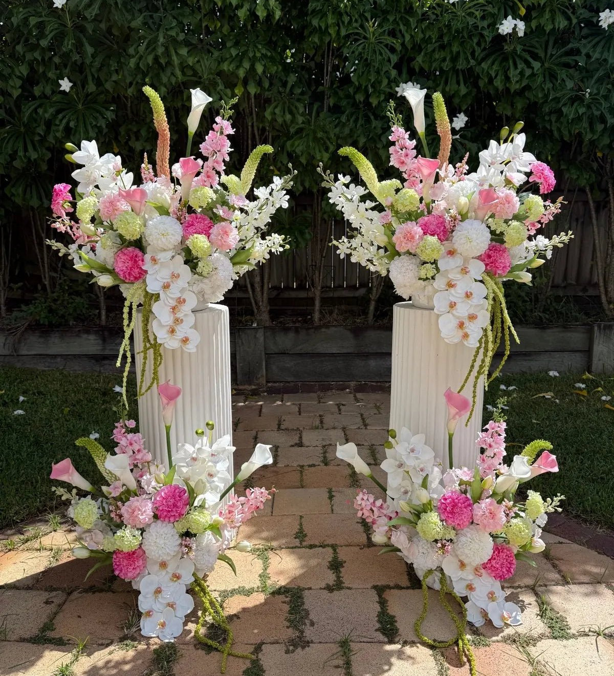 Sonder Wedding Arrangement - Raspberry Matcha - Premium Artificial Wedding Flowers by Sonder & Stone Boutique