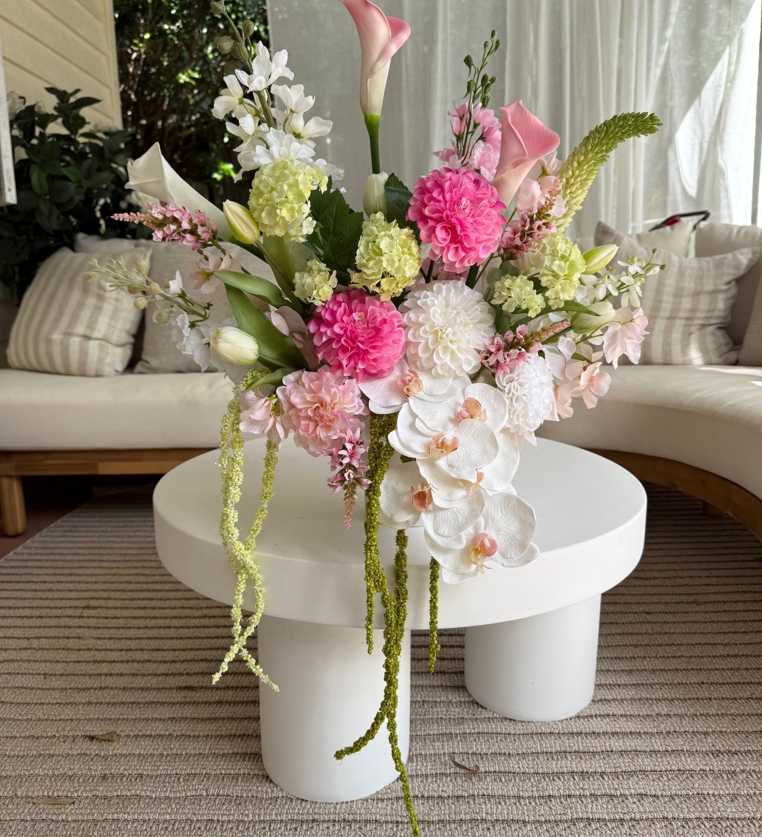 Sonder Wedding Arrangement - Raspberry Matcha - Premium Artificial Wedding Flowers by Sonder & Stone Boutique