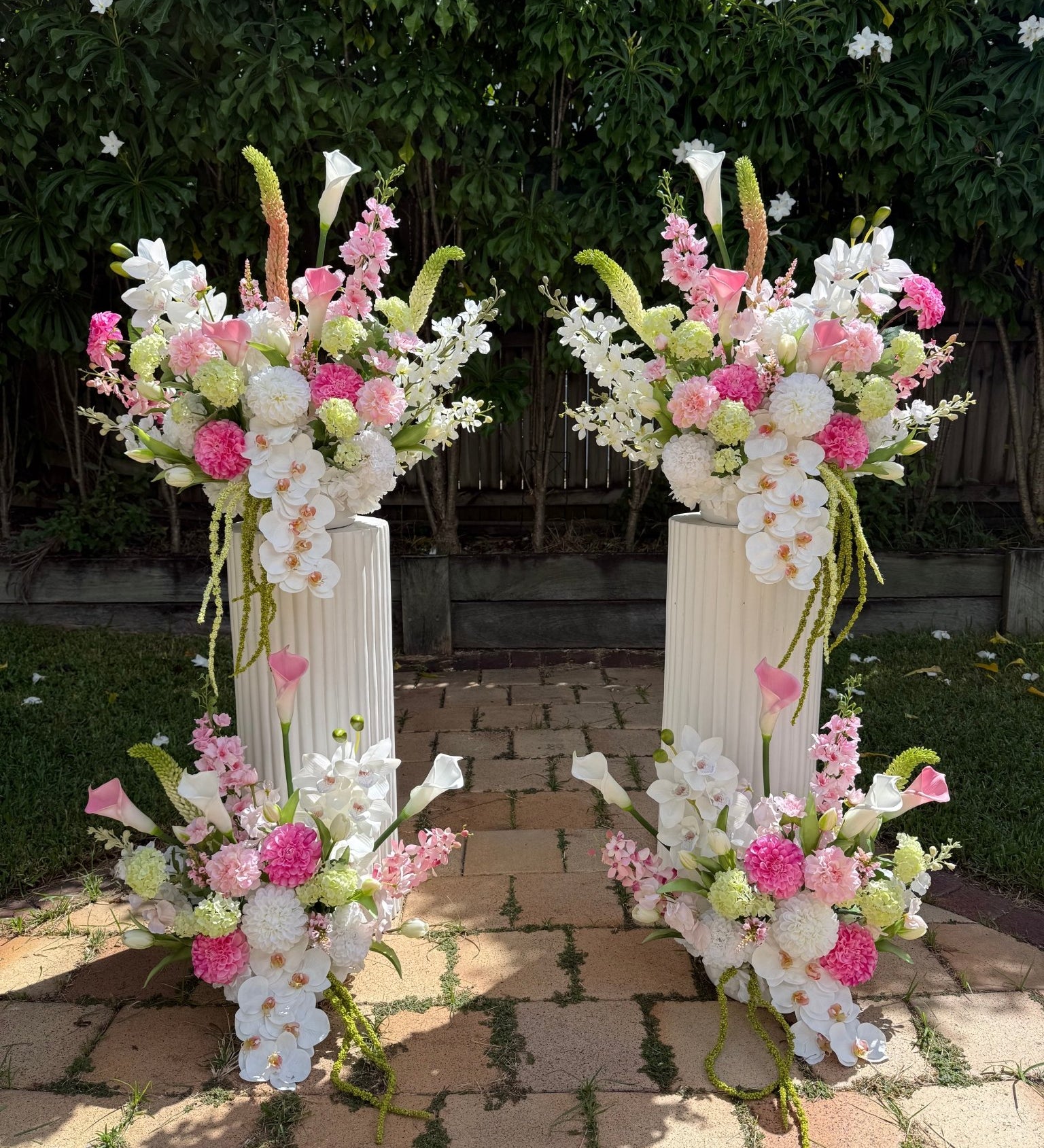 Sonder Wedding Arrangement - Raspberry Matcha - Premium Artificial Wedding Flowers by Sonder & Stone Boutique