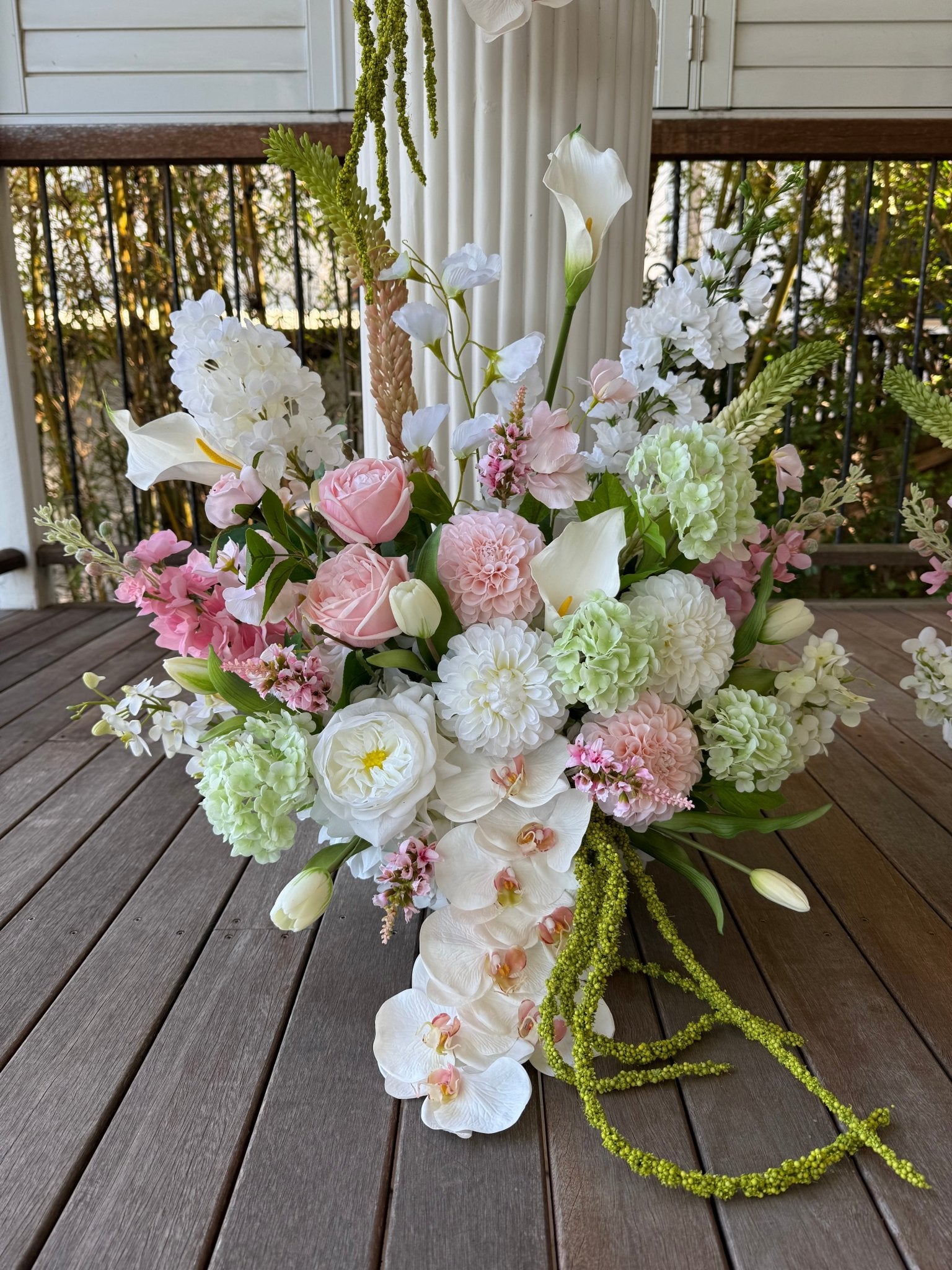 Sonder Wedding Arrangement - Strawberry Matcha (calla lilies) - Premium Artificial Wedding Flowers by Sonder & Stone Boutique