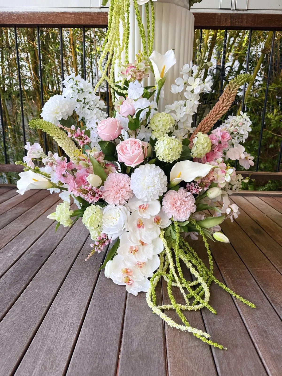 Sonder Wedding Arrangement - Strawberry Matcha (calla lilies) - Premium Artificial Wedding Flowers by Sonder & Stone Boutique
