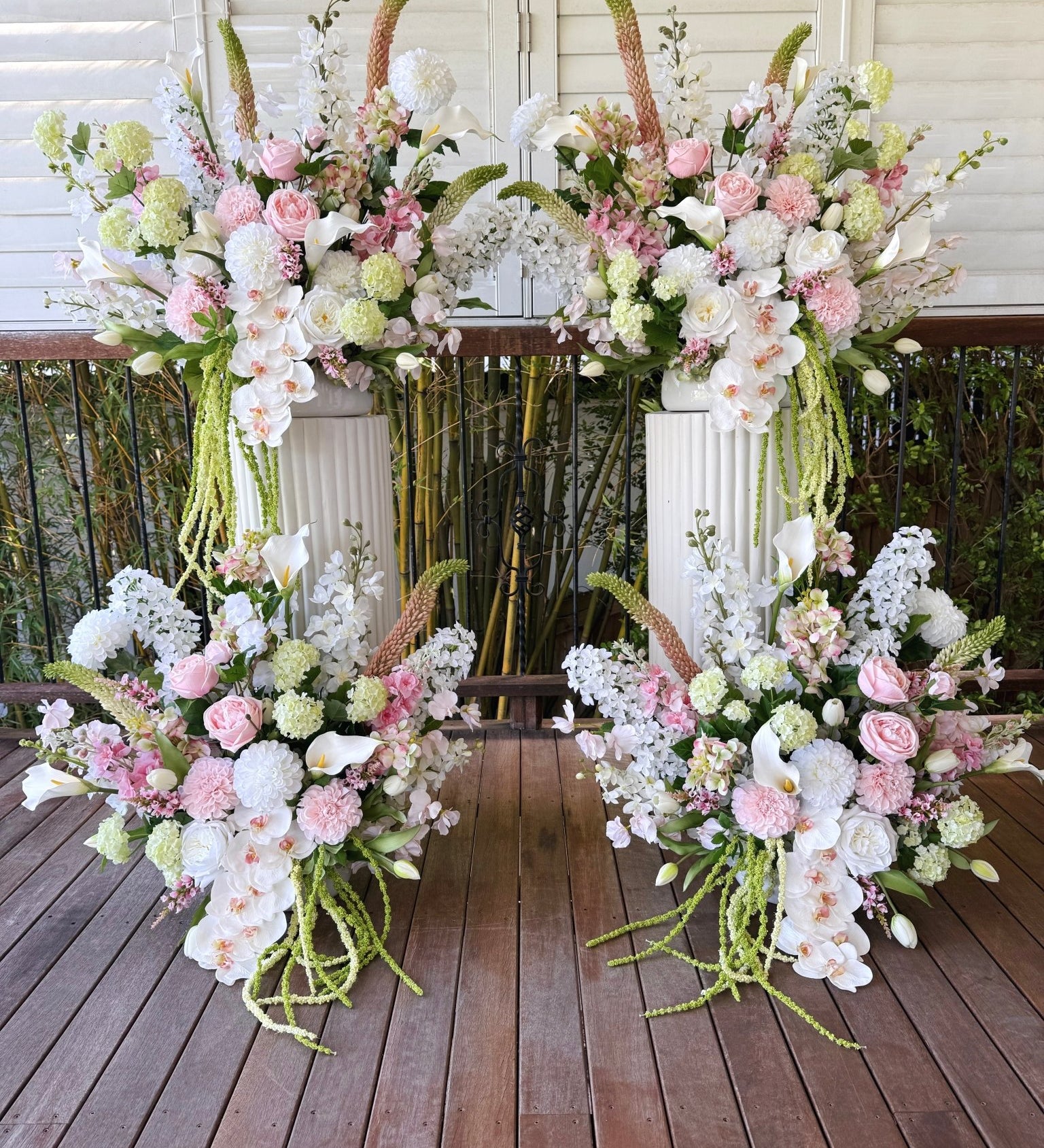 Sonder Wedding Arrangement - Strawberry Matcha (calla lilies) - Premium Artificial Wedding Flowers by Sonder & Stone Boutique