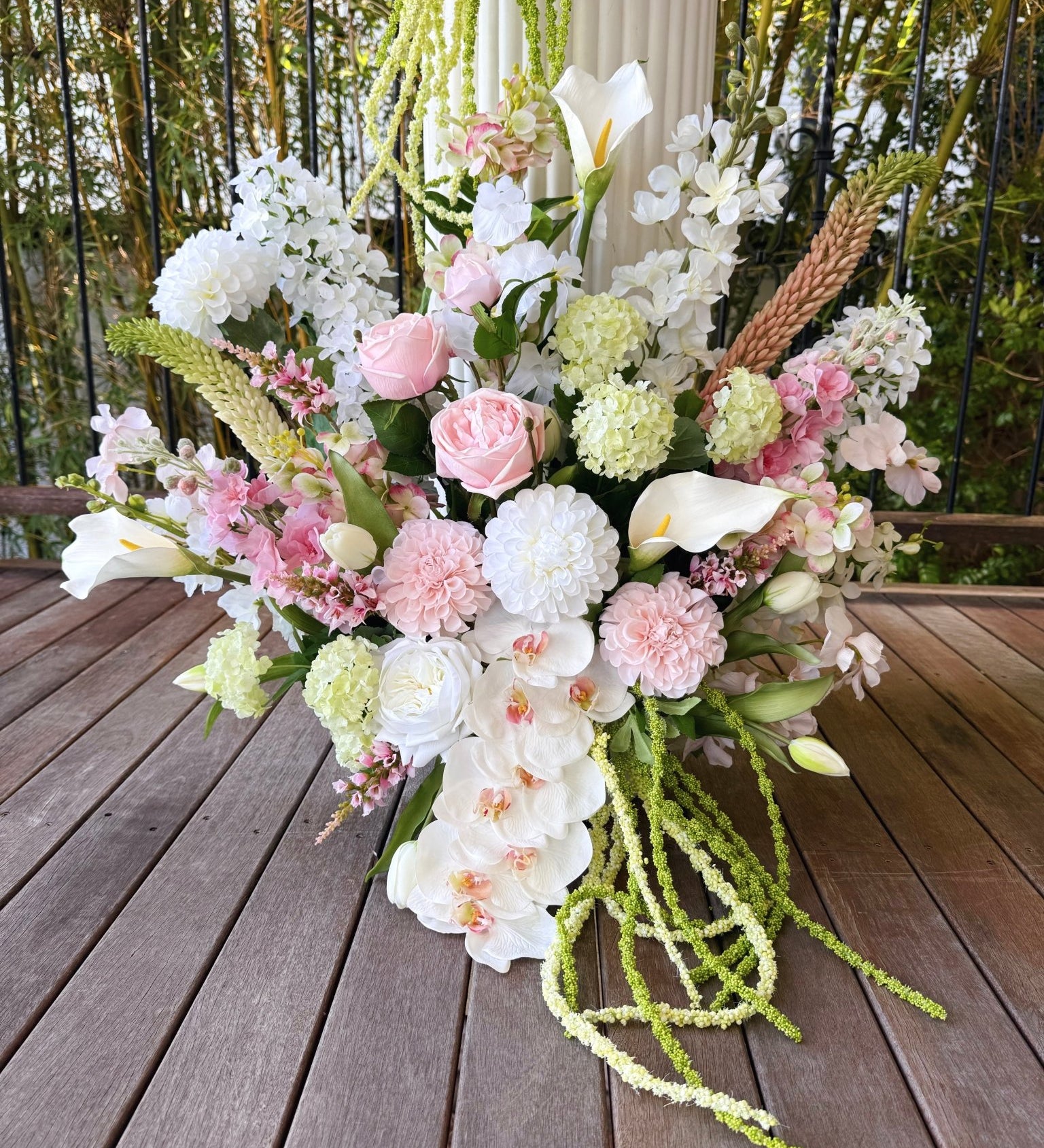 Sonder Wedding Arrangement - Strawberry Matcha (calla lilies) - Premium Artificial Wedding Flowers by Sonder & Stone Boutique