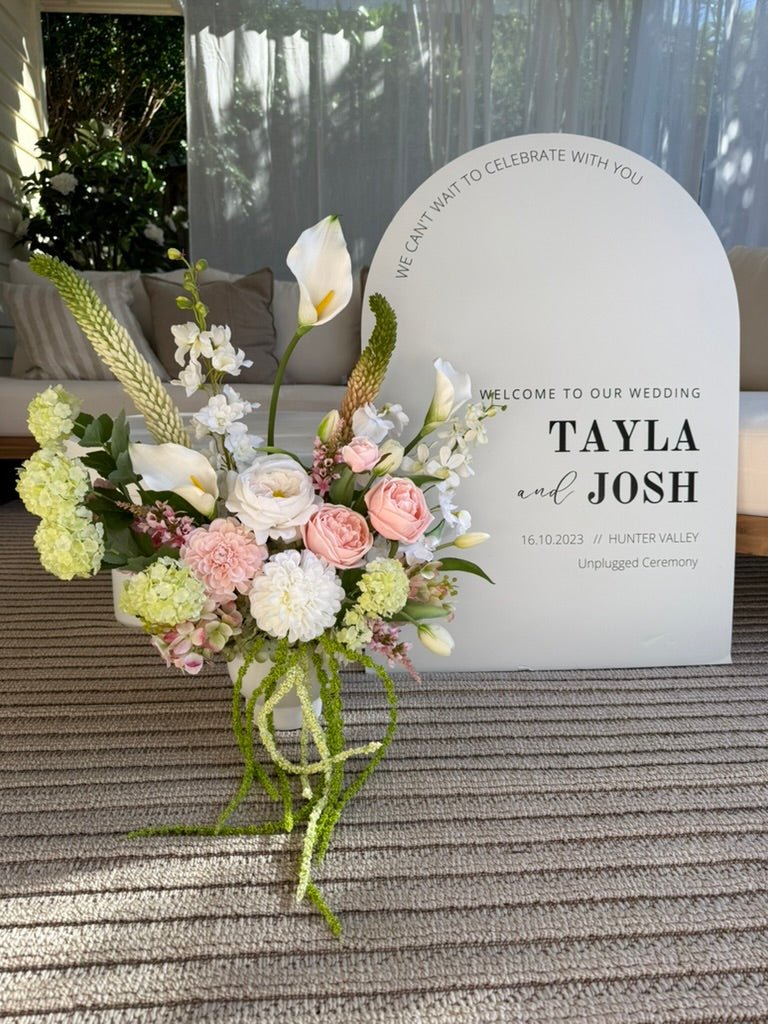 Sonder Wedding Arrangement - Strawberry Matcha (calla lilies) - Premium Artificial Wedding Flowers by Sonder & Stone Boutique