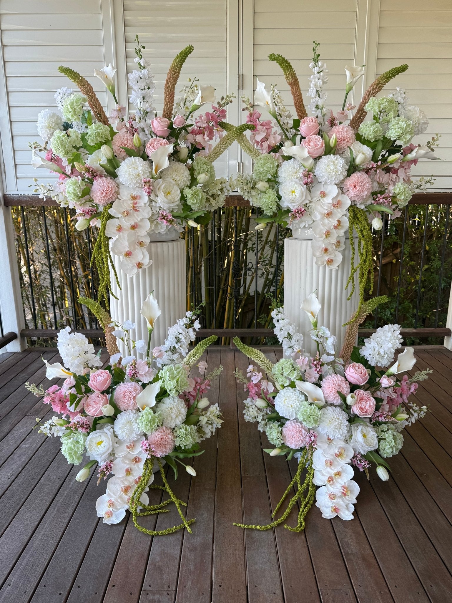 Sonder Wedding Arrangement - Strawberry Matcha (calla lilies) - Premium Artificial Wedding Flowers by Sonder & Stone Boutique