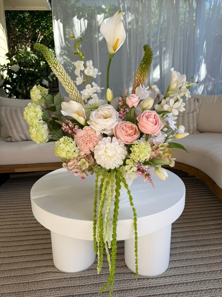 Sonder Wedding Arrangement - Strawberry Matcha (calla lilies) - Premium Artificial Wedding Flowers by Sonder & Stone Boutique