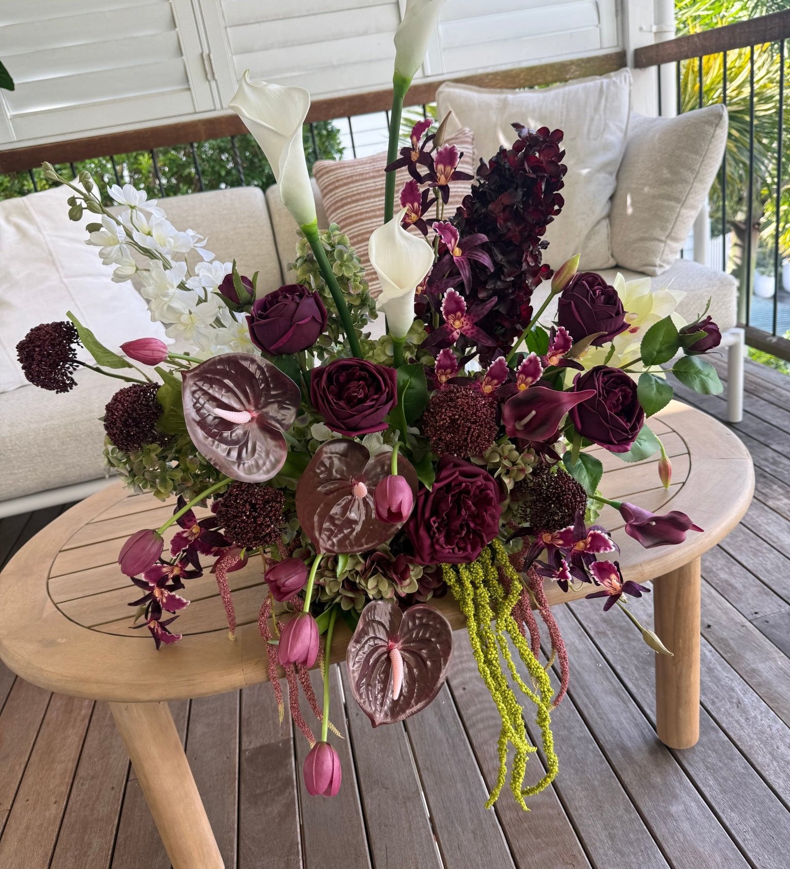 Sonder Wedding Arrangement - The Modernist (burgundy edit) - Premium Artificial Wedding Flowers by Sonder & Stone Boutique